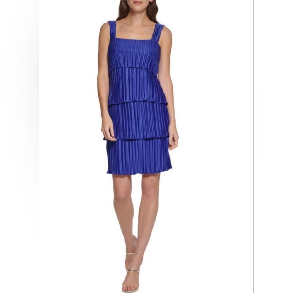 DKNY Pleated Tiered Swing Dress Size 14